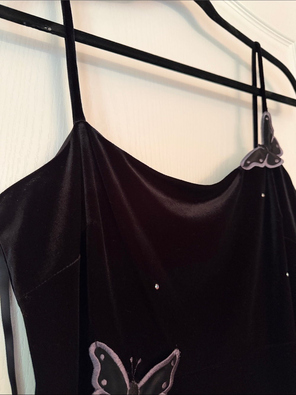 Molly Malloy Black Velvet Dress Butterfly Accent NWT - Picture 10 of 13